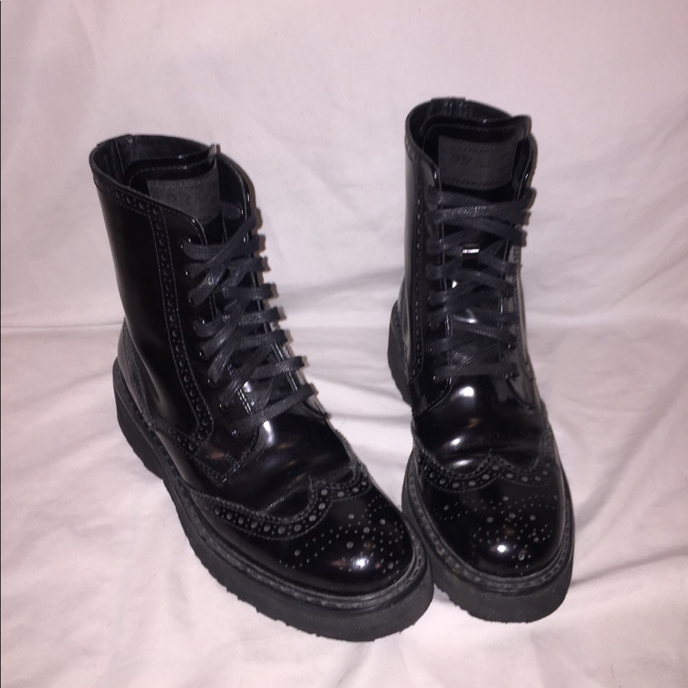Prada Wingtip Combat Boots
